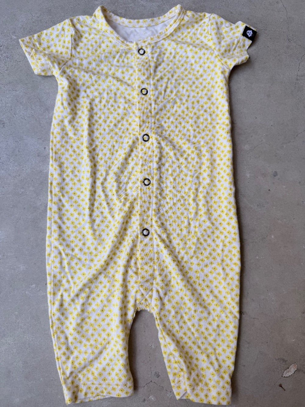 Newborn Yellow Floral Short Sleeve Romper Onesie